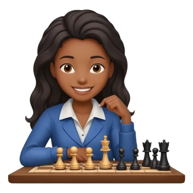 black girl playing chess sticker