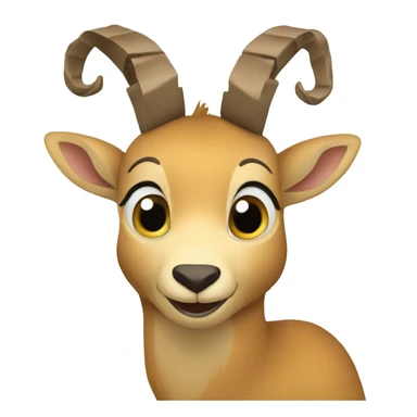 happy chamois holding gift sticker