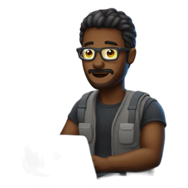 computer programmer using a laptop during the night with full display brightness sticker