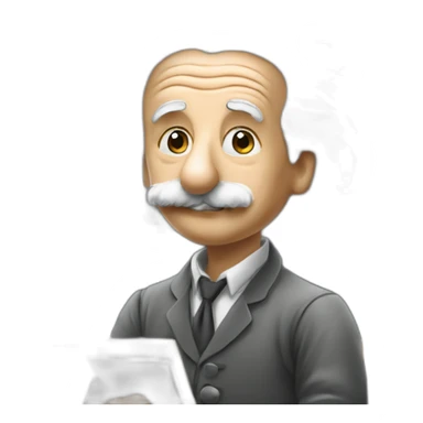 Albert einstein writing on a big blackboard sticker