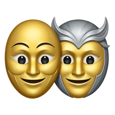 two masks: one smiling, one sad sticker