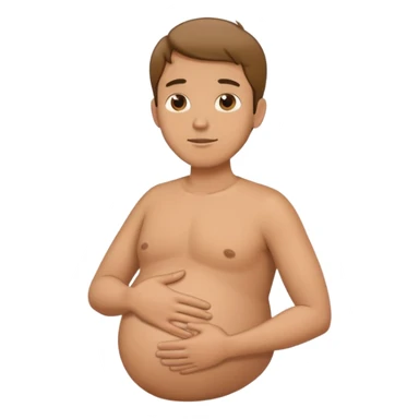 Pregnant man with hand on back sticker