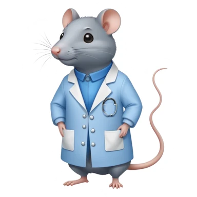 Rat wearing ceil blue lab coat sticker