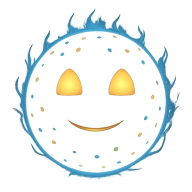 Make the smile more subtle and gentle. Enhance the ball to feel like a mystical, magical aura guide, with ethereal glow and a sense of wisdom. Keep the 3D emoji style. sticker