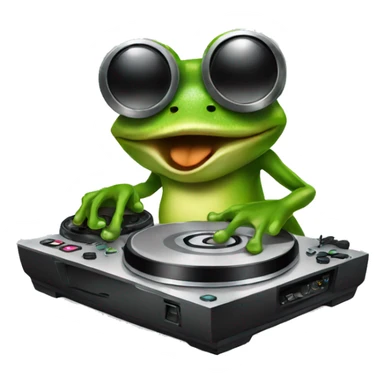 frog DJing emoji sticker