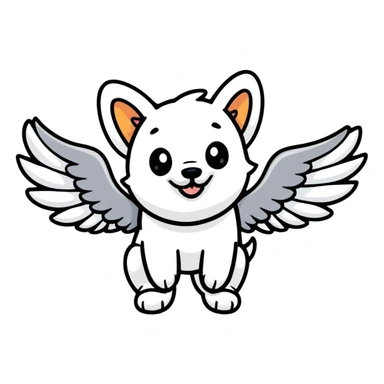 Perro con alas sticker