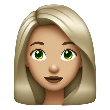 girl with big lips, long brown hair and green eyes  sticker