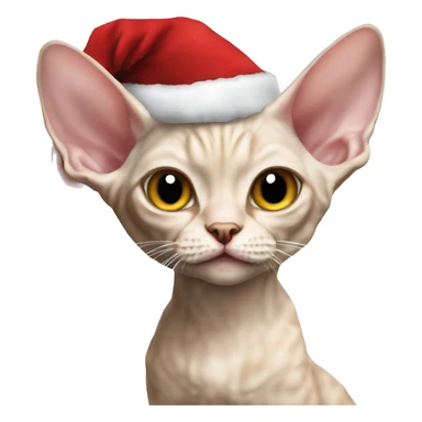 Devon Rex cat as Santa  sticker