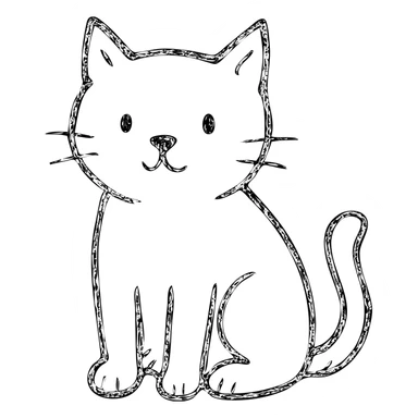 hand drawn outlined cat icon sticker
