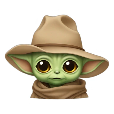 baby yoda cowboy hat sticker
