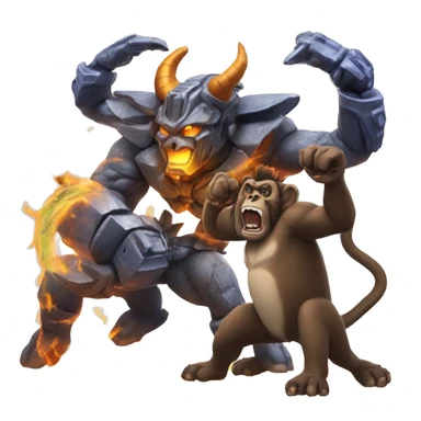 Unicron fighting a monkey sticker