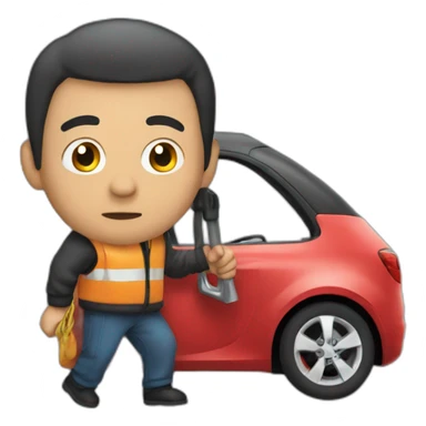 one man steals fuel from car sticker