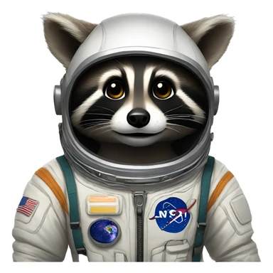 Raccoon wearing a spacesuit sticker