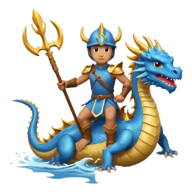 man riding water elemental dragon sticker