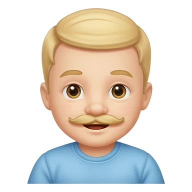 baby with mustached sticker