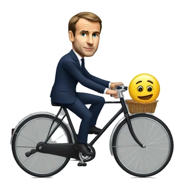 Macron sur un velo sticker