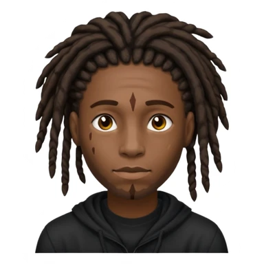 black male with dreads and a birthmark on his left cheek playboi carti in black clothing sticker