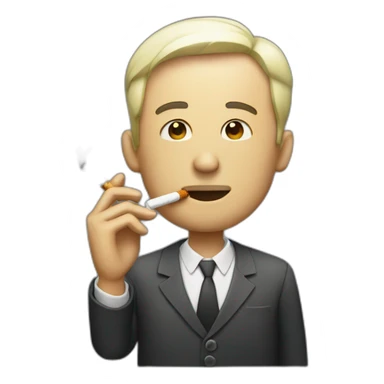 Men smoking cigarette with smoke sticker