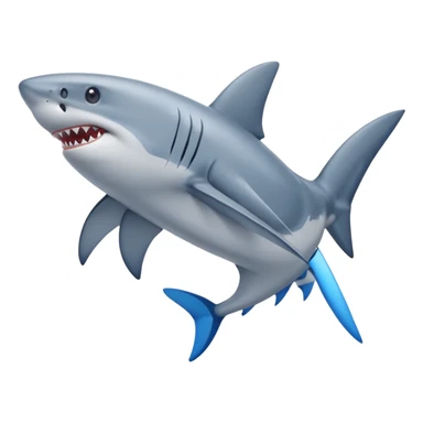 Put blue Nike shoes on the fins of the shark sticker