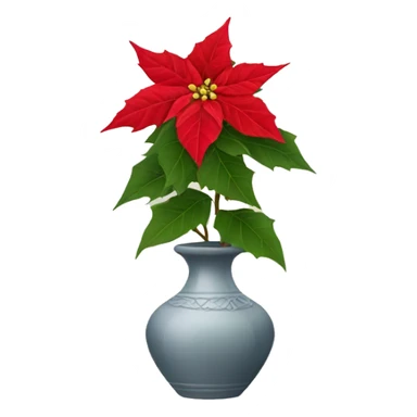 Red poinsettias in  vase sticker