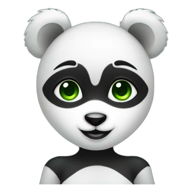 Panda girl with green eyes sticker