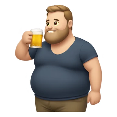 Fat gay man drinking beer sticker