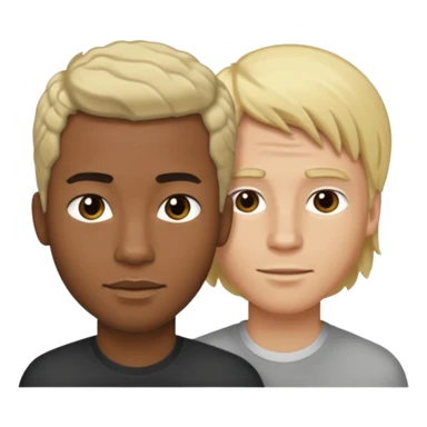 Homem negro e homem loiro de cabelo comprido  sticker