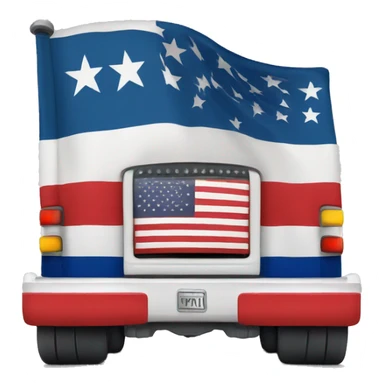  a truck with a flag on the back sticker