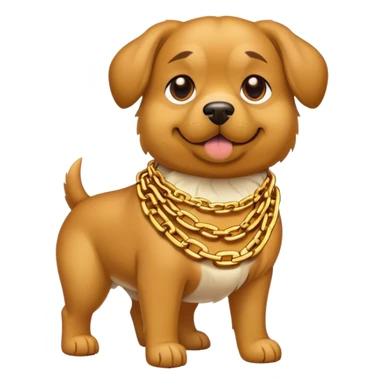 Dog with golden chains sticker