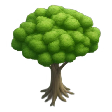 Tree as seen from the sky, looked down from the top, simplified and photorrealistic sticker