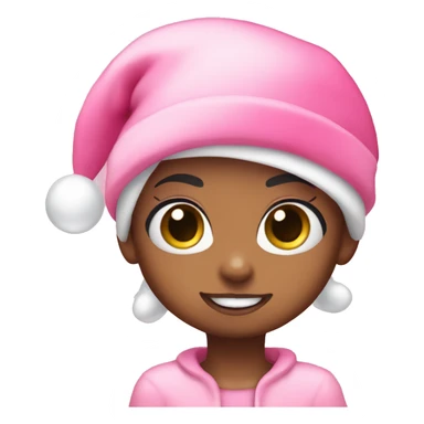 Bubbles Power Puff girl wearing Pink Santa hat sticker