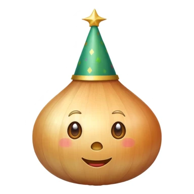 onion wearing party hat sticker