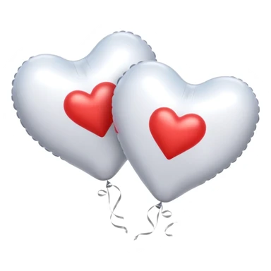 2 white Satin hearts balloons  sticker