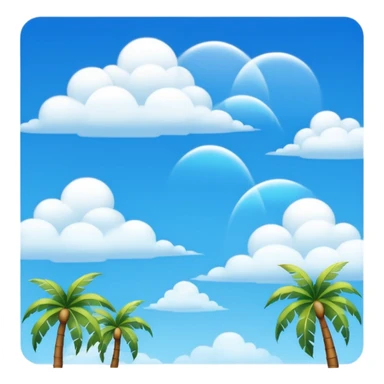 sunny sky photo with palm trees sticker