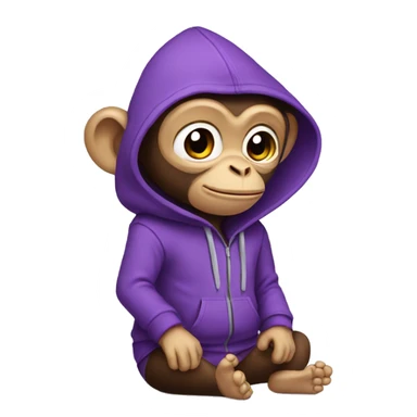 monkey wearing purple hoodie sticker