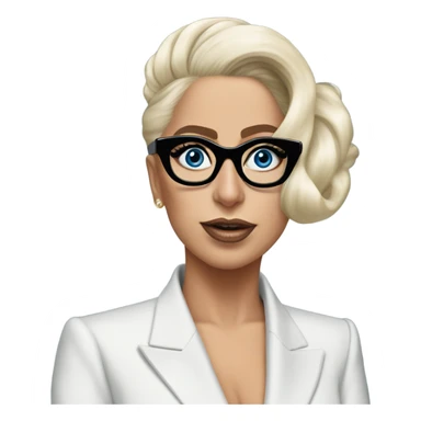 Lady gaga blue eyes black glasses classy updo  sticker