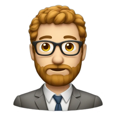 Profesor con pelo moreno, barba y gafas sticker