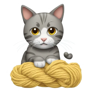 cat with yarn sticker