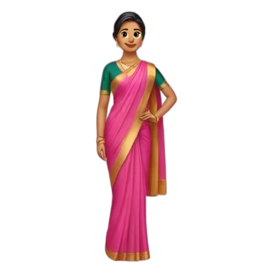 Pink saree sticker