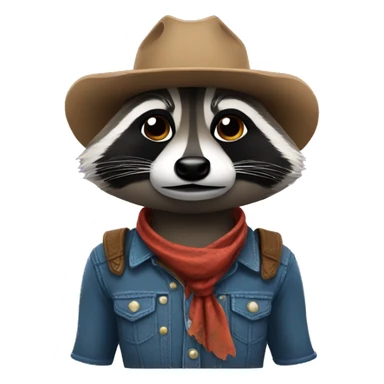 Raccoon cowboy  sticker