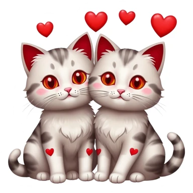 Cats and hearts sticker