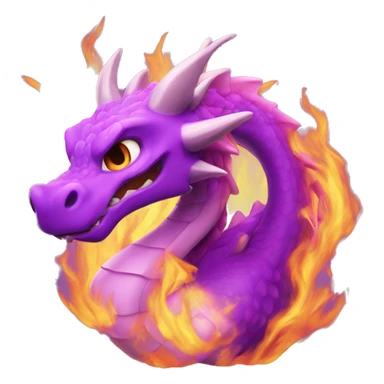 Dragón con fuego violeta  sticker
