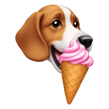 Dog licking icecream sticker