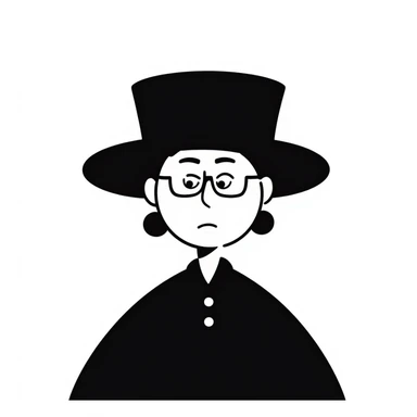 Angry Professor McGonagall with tight bun, square glasses, witch hat, stern expression, lips pursed in disapproval sticker
