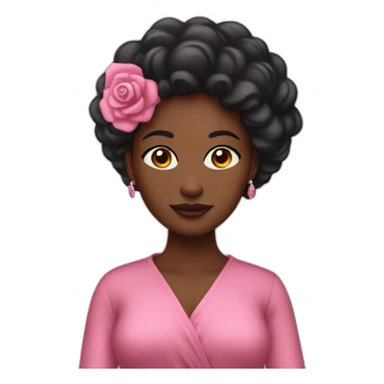 Femme noire en robe rose sticker