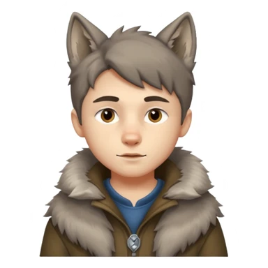 Quiero que me hagas un lobo y mitad niño sticker