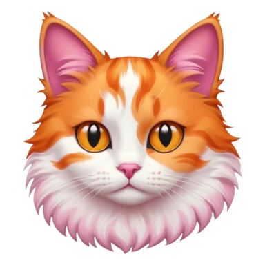 Pinkorangewhite cat sticker