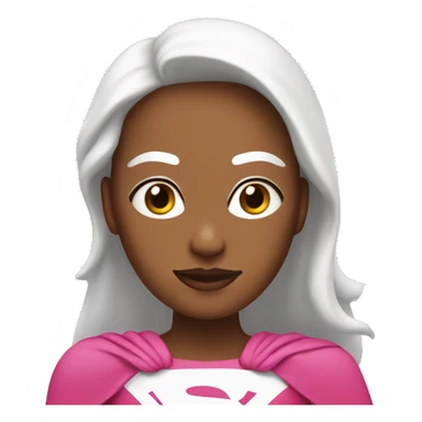 White Super woman in pink sticker