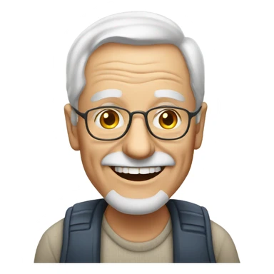 smiling old man portrait sticker