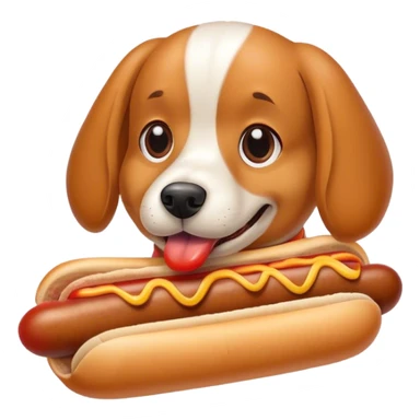 dog eating hotdog sticker